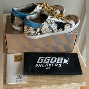 Authentic Golden Goose Snake Print Sneakers. 39. Box, passport and dust bag inc.
